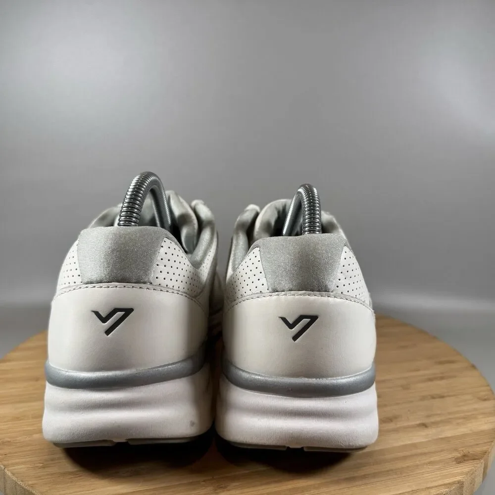 S Vionic Sneakers‎ Mens 8.5 White Revive Leather Trainers Walking Gym Workout